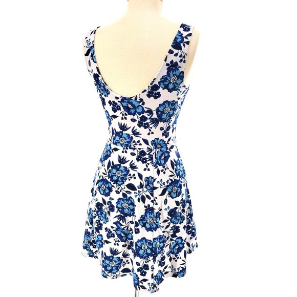H&M Divided 8 Dress Floral Sleeveless Skater Summer Flare Mini Retro - Picture 7 of 10